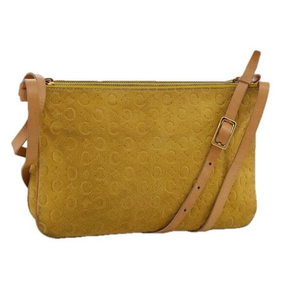 CELINE C Macadam Canvas Shoulder Bag Yellow - Picture 1 of 13